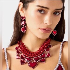 Betsey Johnson Red Heart  love spell Necklace